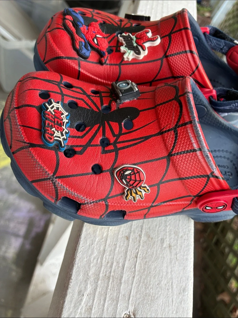 CROCS Kids Red Spider-Web with Superhero Charms
